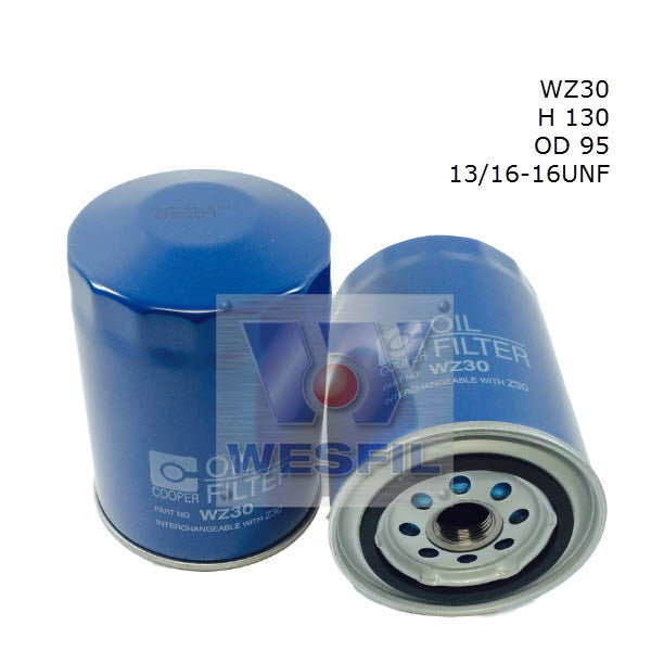 Oil Filter Z30 Fits Holden/Jeep/Toyota WZ30 - Wesfil | Universal Auto Spares