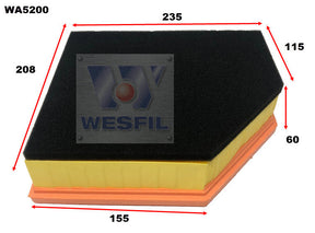 Air Filter A1813 Fits Volvo WA5200 - Wesfil
