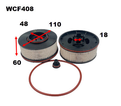 Diesel Fuel Filter R2905P Hyundai/Kia WCF408 - Cooper