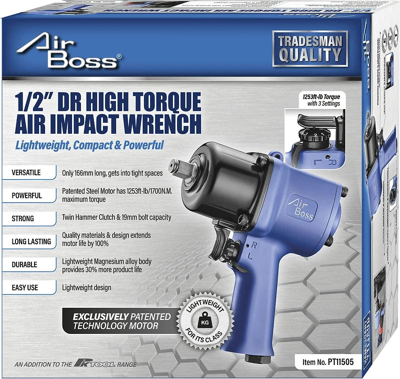 1/2” DR High Torque Air Impact Wrench Heavy Duty - Air Boss | Universal Auto Spares