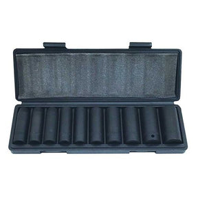 10 Piece 1/2” 6PT Metric CR-V Deep Impact Socket Set - PKTool