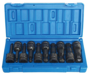 10 Piece 1/2 Drive Hex Driver Metric Ball-End Blow-Mold Case - Impact Tools