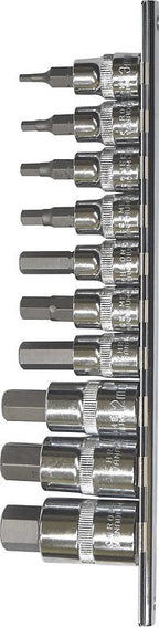10 Piece 3/8” & 1/2” DR Metric Hex Bits Socket Set - PKTool