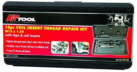 10 Piece M12 Coil Insert Thread Repair Tool Set - PKTool | Universal Auto Spares