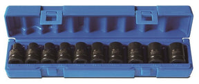 10 Pieces 1/2 Drive 6-Point Metric Standard Blow-Mold Case