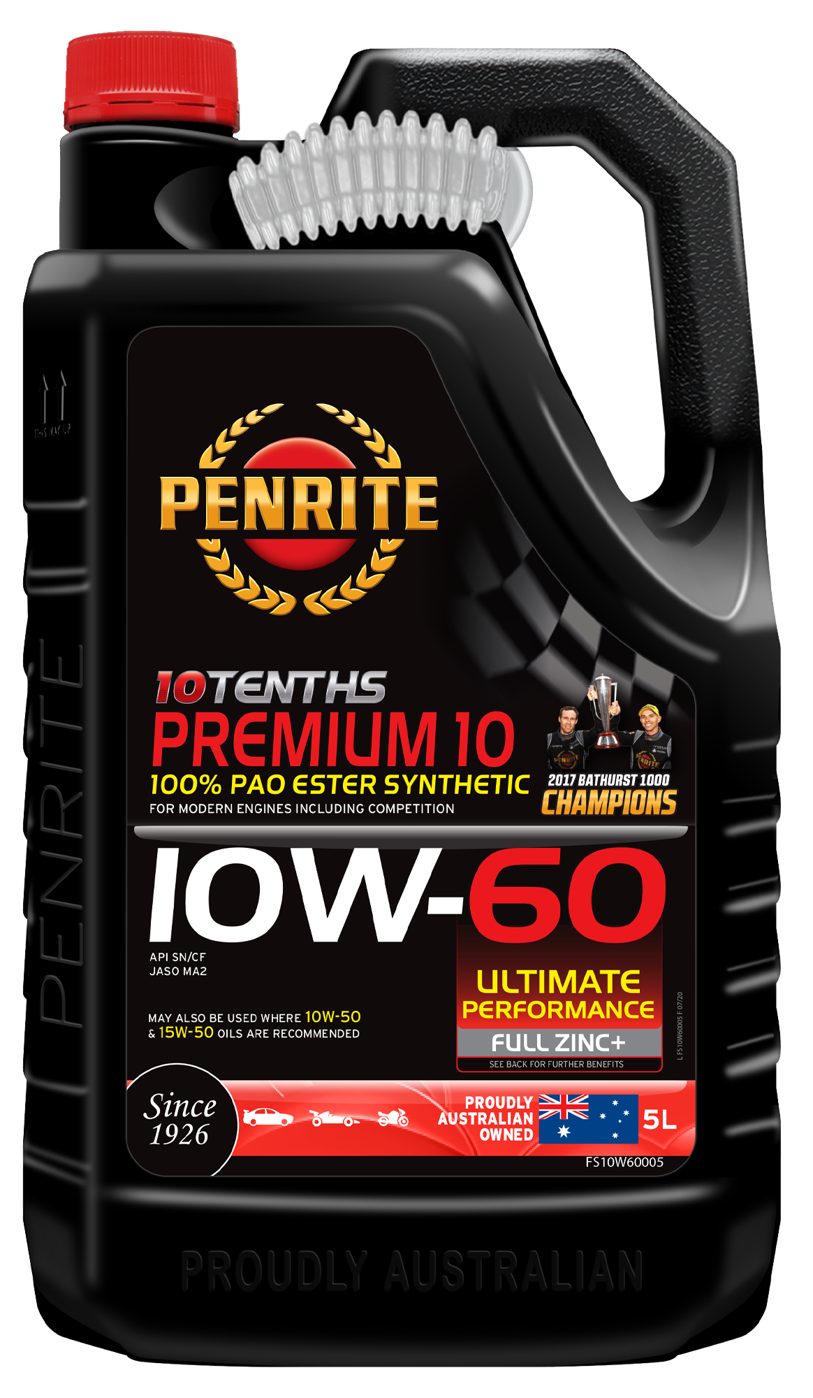 10 Tenth Premium 10W-60 (100% PAO & ESTER) - Penrite | Universal Auto Spares