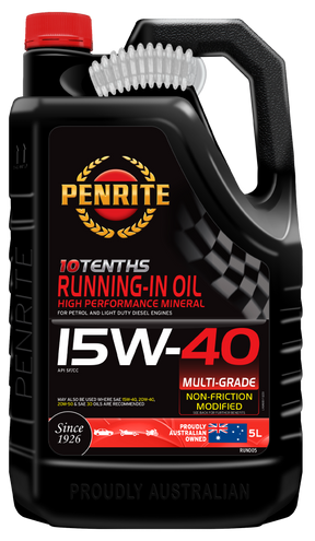 10 Tenths Running-in Oil 15W-40 (Mineral) 5L - Penrite 4 X 5 Litre (Carton Only)