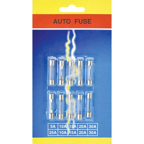 Fuse Pack 10 Piece Mixed Glass - Charge | Universal Auto Spares