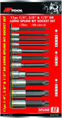 11 Piece 1/4”, 3/8” & 1/2” Dr 100mm Spline Bits Socket Set - PKTool | Universal Auto Spares