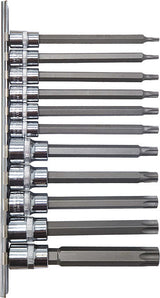 11 Piece 1/4” & 3/8” DR 6PT Long Star Bit Socket Set - PKTool | Universal Auto Spares