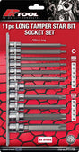 11 Piece 1/4” & 3/8” DR 6PT Long Tamper Star Bits Socket Set - PKTool | Universal Auto Spares