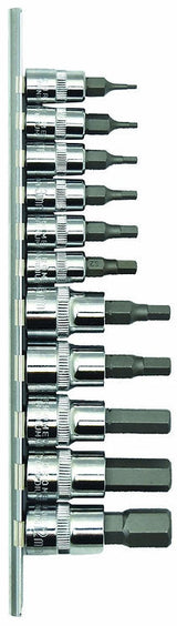 11 Piece 1/4” & 3/8” DR Metric Hex Bit Socket Set - PKTool | Universal Auto Spares