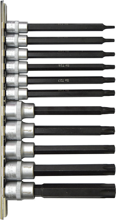 11 Piece Magnetic 1/4” & 3/8” DR 6PT Star Bits Socket Set - PKTool | Universal Auto Spares