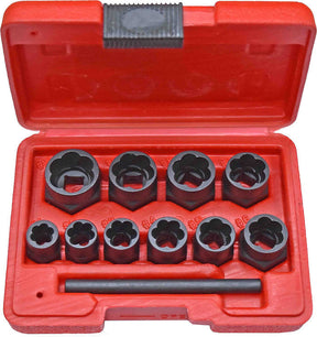 11 Pieces 3/8” DR Low Profile Spiral Twist Extractor Socket Set - PKTool