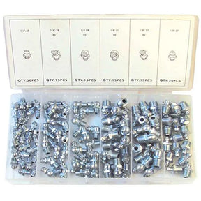 110 Piece Grease Nipple Assortment 110PC SAE 1/4'' & 1/8'' - PKTool