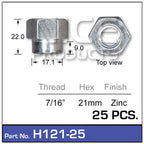 Wheel Nuts pk25 H121-25 - Nice Products | Universal Auto Spares