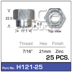 Wheel Nuts pk25 H121-25 - Nice Products | Universal Auto Spares