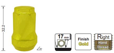 Wheel Nuts Gold PB317G-20 - Nice Products | Universal Auto Spares