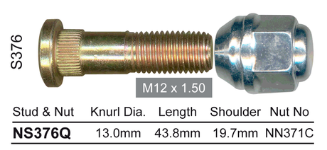 Stud & Nut NS376Q - Nice Products | Universal Auto Spares