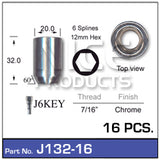 Chrome Nut pk16 J132-16 - Nice Products | Universal Auto Spares