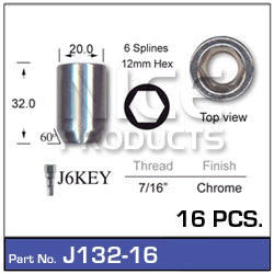 Chrome Nut pk16 J132-16 - Nice Products | Universal Auto Spares