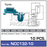 Door Clip Pkt 10 NCC132-10 - Nice Products | Universal Auto Spares