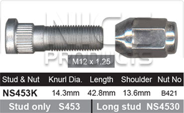 Stud & Nut NS453K - Nice Products | Universal Auto Spares