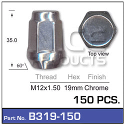 Chrome Nuts Pk150 B319-150 - Nice Products | Universal Auto Spares