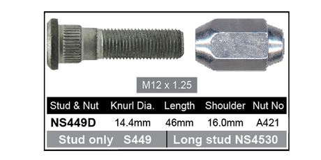 Stud & Nut NS449D - Nice Products | Universal Auto Spares