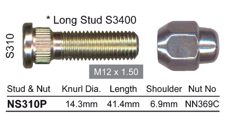 Stud & Nut NS310P - Nice Products | Universal Auto Spares