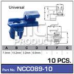 Door Clip Pkt 10 NCC089-10 - Nice Products | Universal Auto Spares