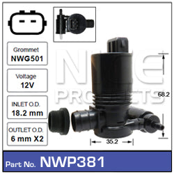Washer Pump NWP381 - Nice Products | Universal Auto Spares