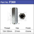 Chrome Nut Pkt 5 F360-5 - Nice Products | Universal Auto Spares