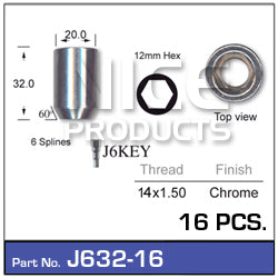 Chrome Nuts pk16 J632-16 - Nice Products | Universal Auto Spares