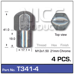 Chrome Nuts T341-4 - Nice Products | Universal Auto Spares