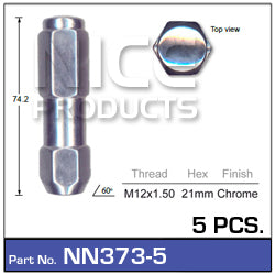 Wheel Nuts pk5 NN373-5 - Nice Products | Universal Auto Spares