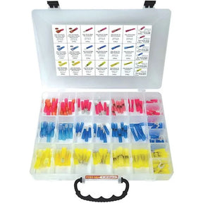 126 Piece Heat Shrink Insulated Wire Terminals Assortment Kit - PKTool