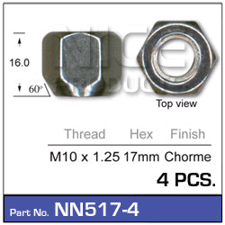 Wheel Nuts NN517-4 - Nice Products | Universal Auto Spares