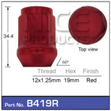 Red Nut B419R - Nice Products | Universal Auto Spares