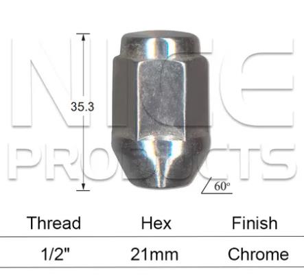 Wheel Nut Pkt 25 NN208-25 - Nice Products | Universal Auto Spares