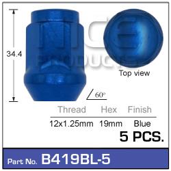 Blue Nuts (pk5) B419BL-5 - Nice Products | Universal Auto Spares