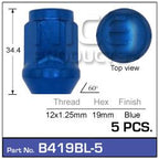 Blue Nuts (pk5) B419BL-5 - Nice Products | Universal Auto Spares