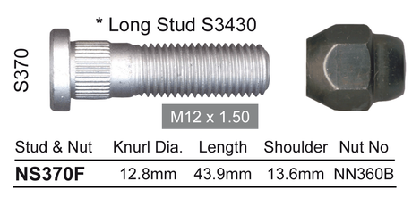 Stud & Nut NS370F - Nice Products | Universal Auto Spares