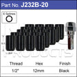 Black Nuts 20 + Key J232B-20 - Nice Products | Universal Auto Spares