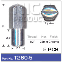 Chrome Nuts PK5 T260-5 - Nice Products | Universal Auto Spares