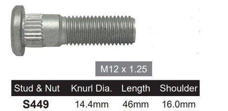 Wheel Stud S449 - Nice Products | Universal Auto Spares