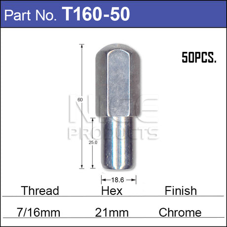 Chrome Nuts T160-50 - Nice Products | Universal Auto Spares