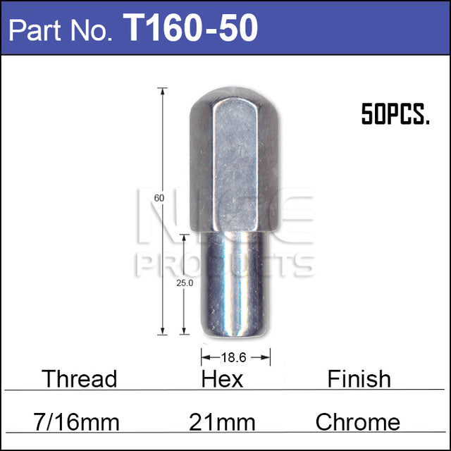Chrome Nuts T160-50 - Nice Products | Universal Auto Spares
