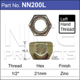 Wheel Nut L/H NN200L - Nice Products | Universal Auto Spares