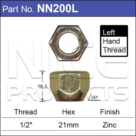 Wheel Nut L/H NN200L - Nice Products | Universal Auto Spares